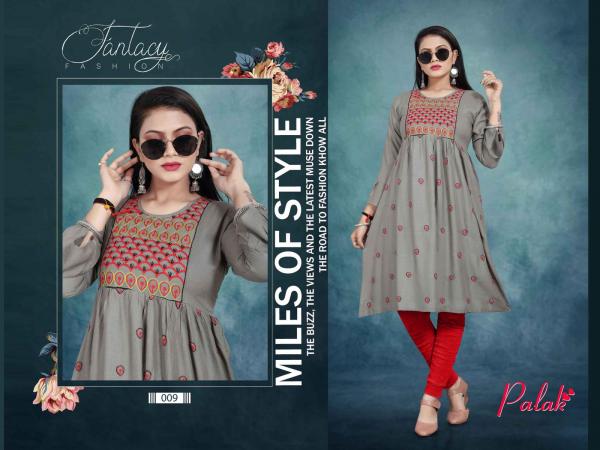 Aagya Palak 2 Rayon Fancy Embroidery Kurti